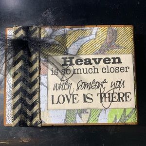Heaven Bereavement Wood plaque